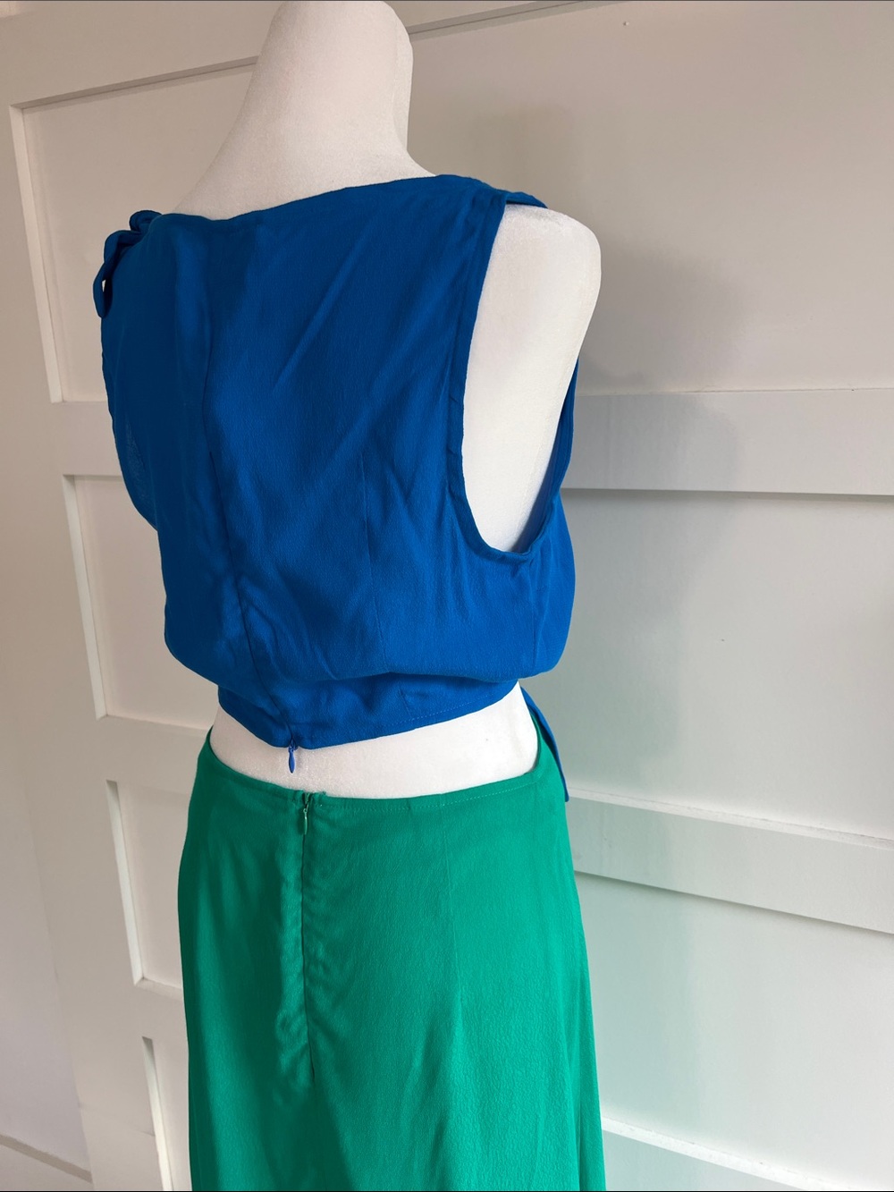 Olivaceous Blue Green ColorBlock Dress - Picture 4 of 6